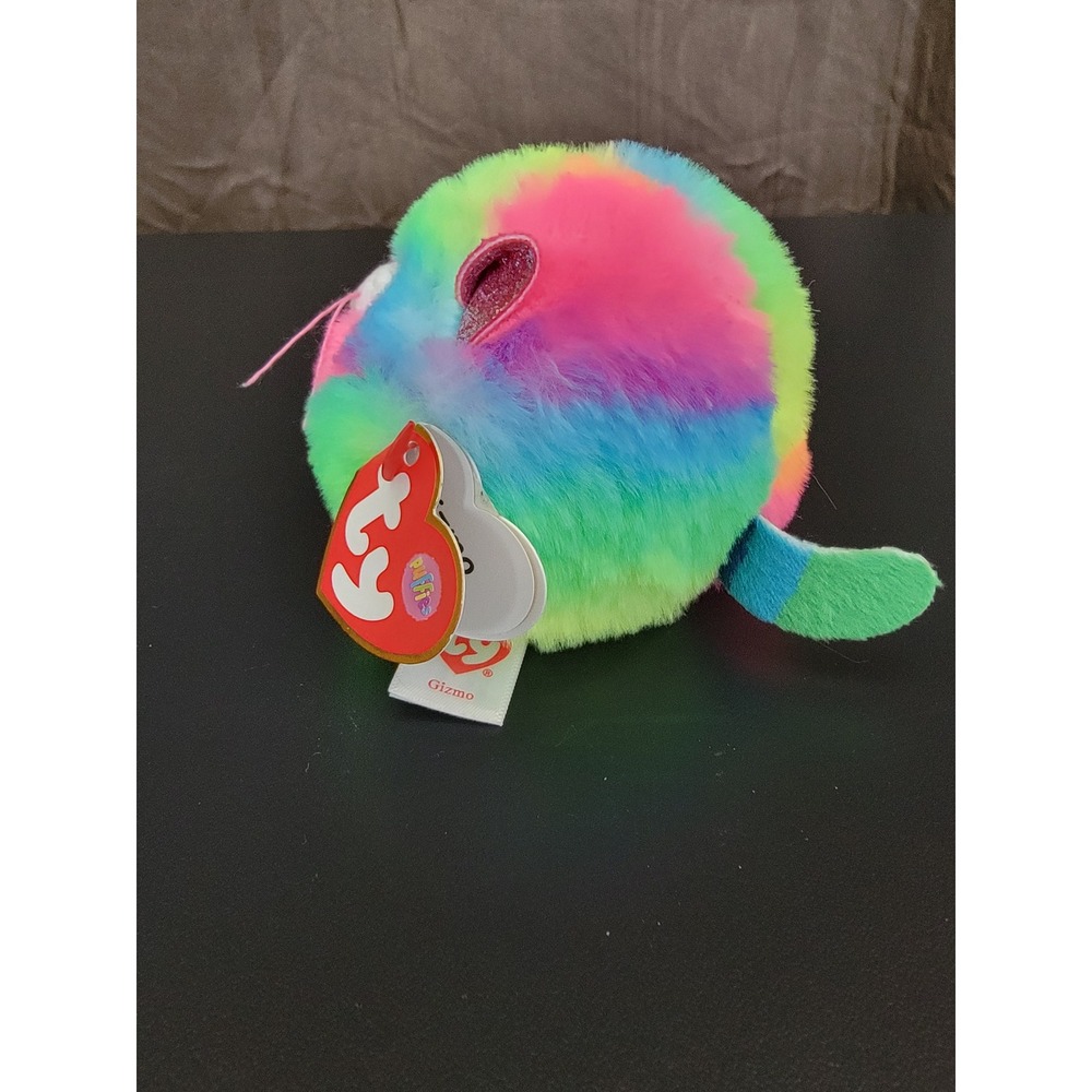 Ty Puffies Gizmo the Cat Plush Round Ball Stuffed Animal Multi-Color Toy - Picture 4 of 4